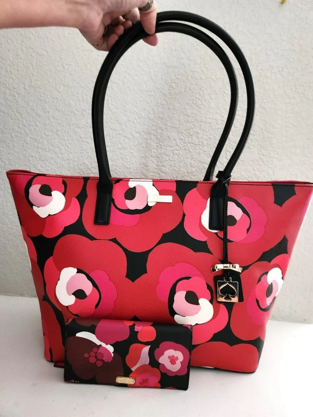 New Kate Spade Poppy Floral Shoulder Bag & Wallet